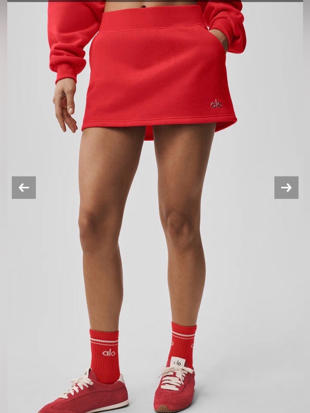 ALO Yoga Accolade Skirt Small Bright Red NWT
